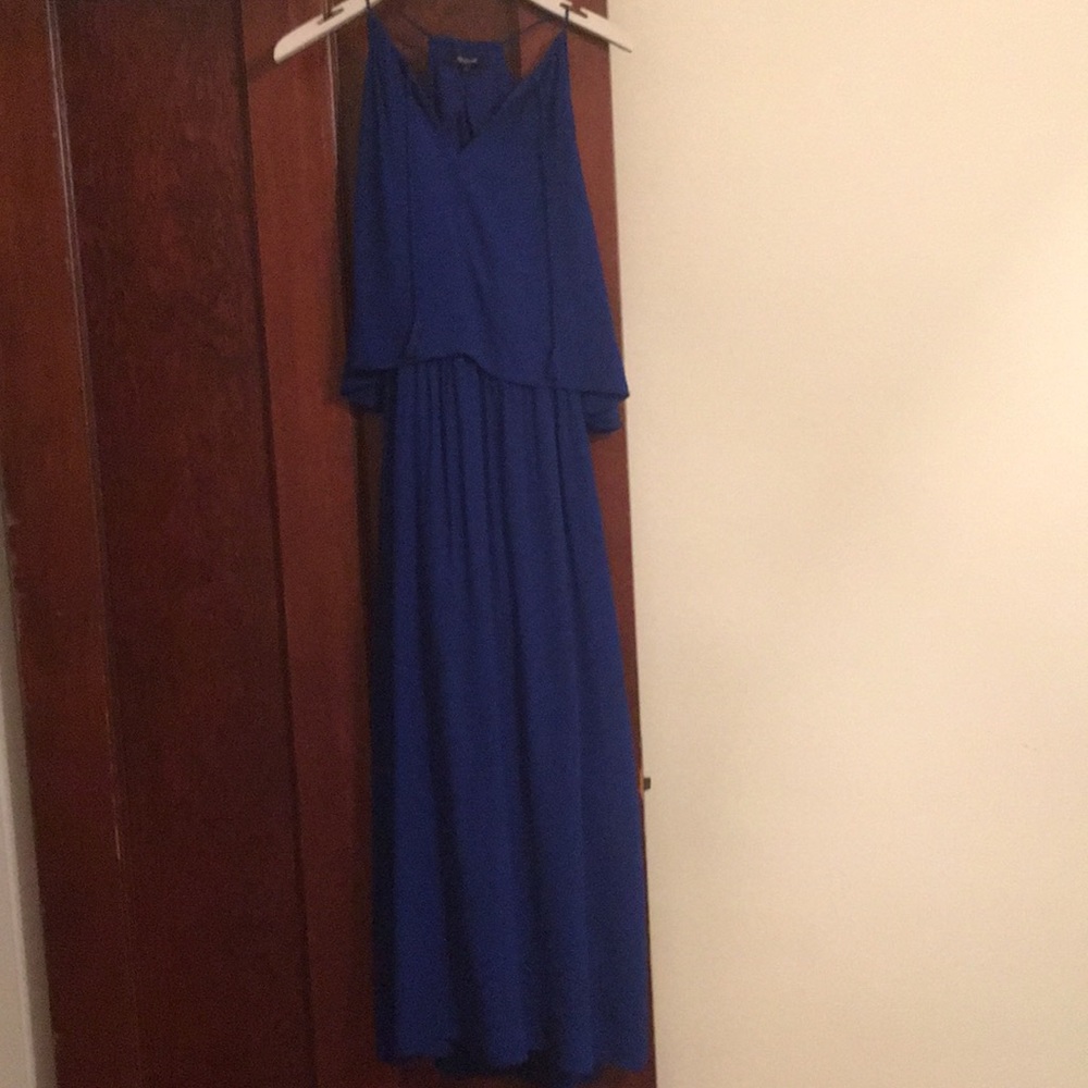 Blue Madewell maxi dress with flutter back